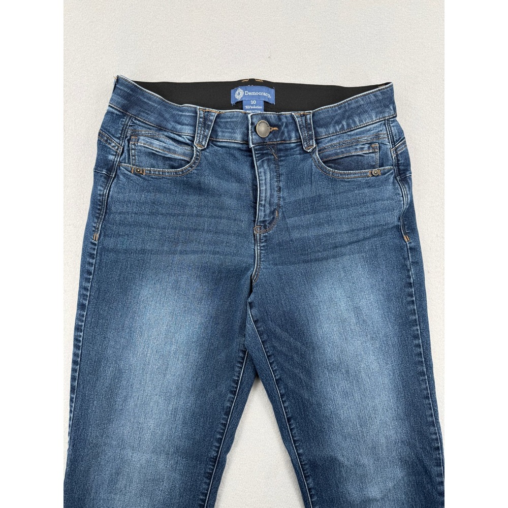 Democracy Ab Solution Straight Leg Jeans Womens 10T Tall (32x31) Blue Denim - Picture 2 of 10